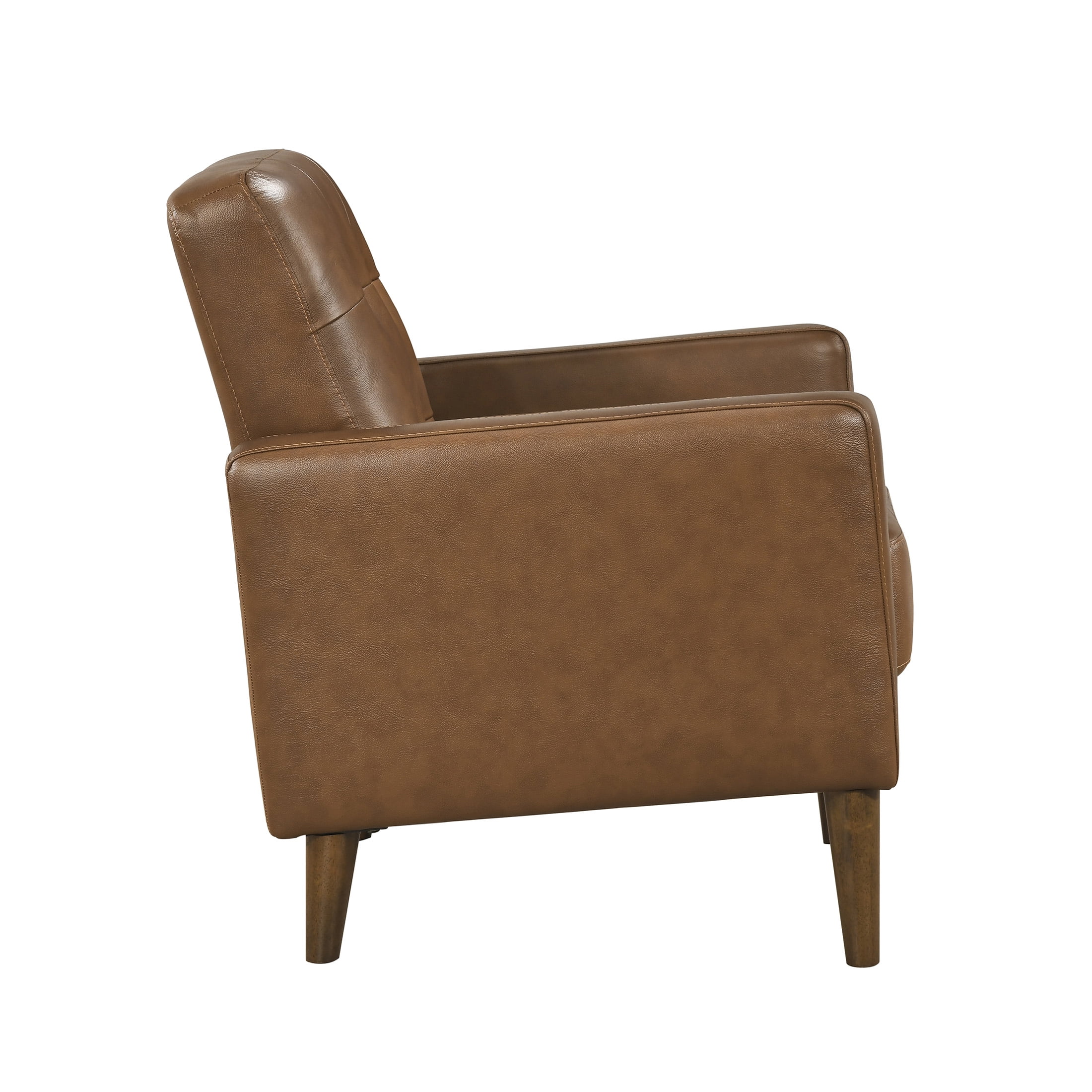 OakvillePark Noma Contemporary Tufted Leather Match Accent Chair, Camel