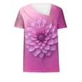thumbnail image 4 of Top de Verano de las Mujeres, Cuello en V Moda Casual de Manga Corta Blusa, Primavera Y Verano Ligero Top, 4 of 9