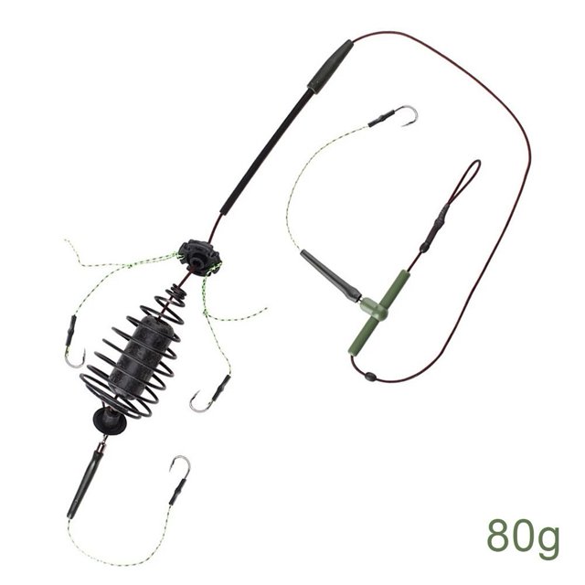 MYG Carp Fishing Bait Cage Line Group Feeder Sinker String Hook Fishing Bait Basket