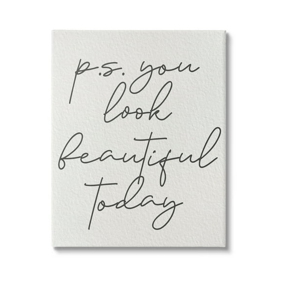 Stupell Industries Uplifting You Look Beautiful Inspirational Painting Gallery Wrapped Canvas Print Wall Art, 16 x 20