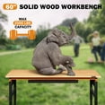thumbnail image 5 of Tolead 60" Heavy-Duty Adjustable Workbench, Rubber Wood Shop Table, Workstation, 5 of 8