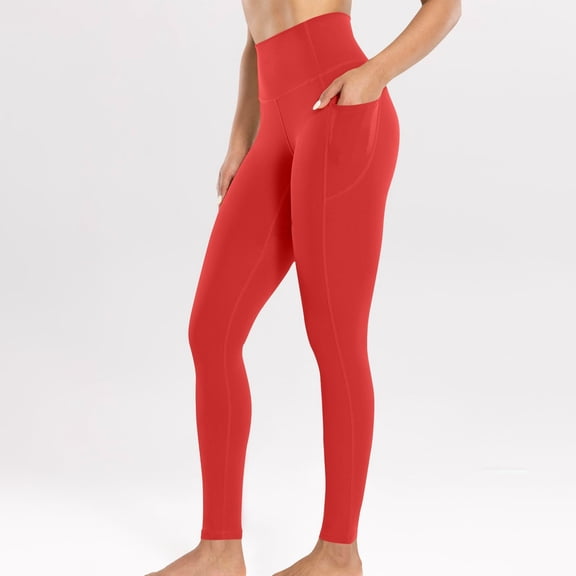 High Waisted Leggings Women, Full Length Capri Buttery Soft Stretchy Tummy Control Yoga Pants with Pockets