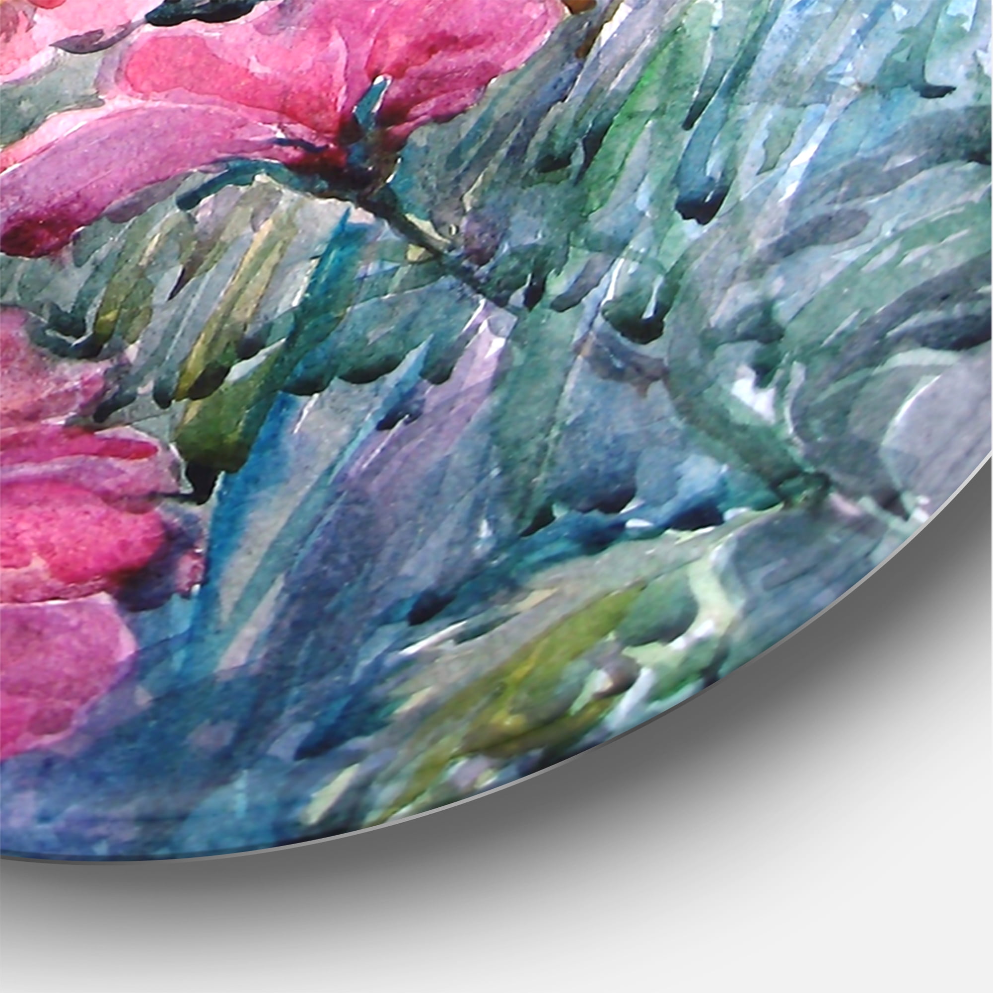 Designart 'Blossoming Hibiscus Flowers In The Wild' Traditional Circle Metal Wall Art 36x36 - Disc of 36