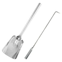 Pretyzoom Silver Cast Iron Fireplace Shovel and Poker Set for Home Fireplaces