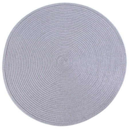 

SuChun Outdoor Placemats Woven Spiral Table Placemats 15 Inches Round Set Of 4 Non Slip Dining & Kitchen Table Mats Gray
