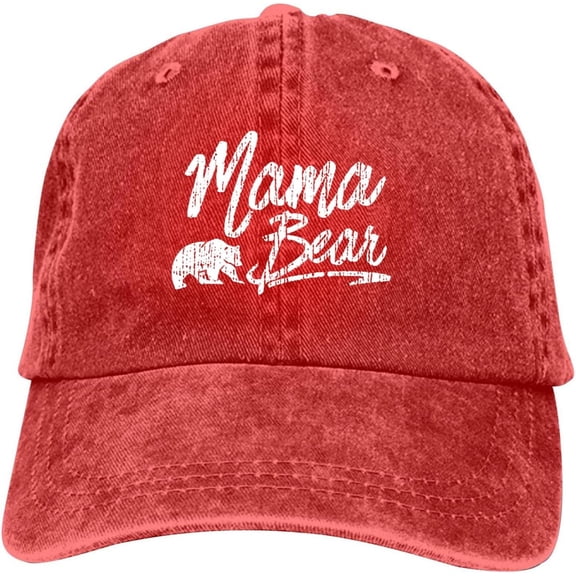 Mama Bear Baseball Cap Vintage Adjustable Washed Hats Cowboy Hats Denim Dad Hat for Men Women Boy Girl