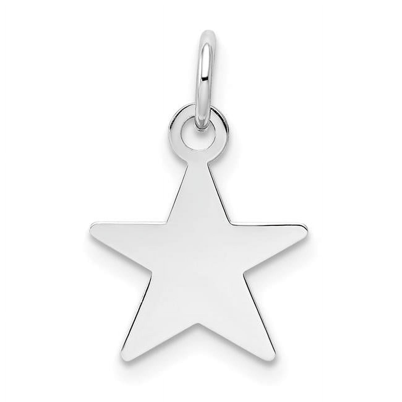 Simply Starz 14k White Gold Plain .018 Gauge Engravable Star Charm