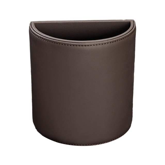 S SERENABLE Portable Vehicle Waste Bin Car Trash Container Hanging Garbage Bag Auto Interior brown