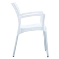 thumbnail image 3 of Luxury Commercial Living 31.5" White Outdoor Patio Dining Arm Chair, 3 of 5