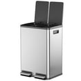 thumbnail image 2 of Simenmax 60L Dual Compartment Trash Can with Lid, Stainless Steel Sealed Garbage Bin, Soft-Close Pedal Operation for Kitchen, Office, Home, 2 of 8