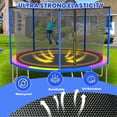 thumbnail image 3 of Outdoor Trampoline for Kids, Seizeen 12FT Kids Trampoline W/ Enclosure Net, Heavy-duty Rebounder Trampoline with Basketball Hoop, Ladder, Upgraded 4-W Support, 3 of 10