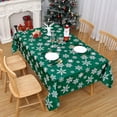 thumbnail image 5 of Christmas Tablecloth, Christmas Table Cloths for Rectangle Tables 60 x 102, Oblong Farmhouse Xmas Table Covers for Kitchen Dining Room Banquet Snowflake Christmas Table Decor, Green, 5 of 6