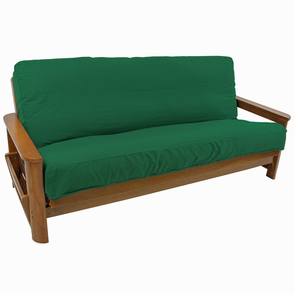 Solid Twill 8 to 9inch Full Futon Cover Forest Green