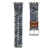 Denim Strap for Apple Watch Band 49mm 45mm 44mm 42mm, Soft Hybrid Bracelet Compatible for iWatch Bands Series 9 8 7 6 5 4 SE 3 2 1 Ultra, Retro Lace Fashion Strap for Apple Watch Women, DarkBlue