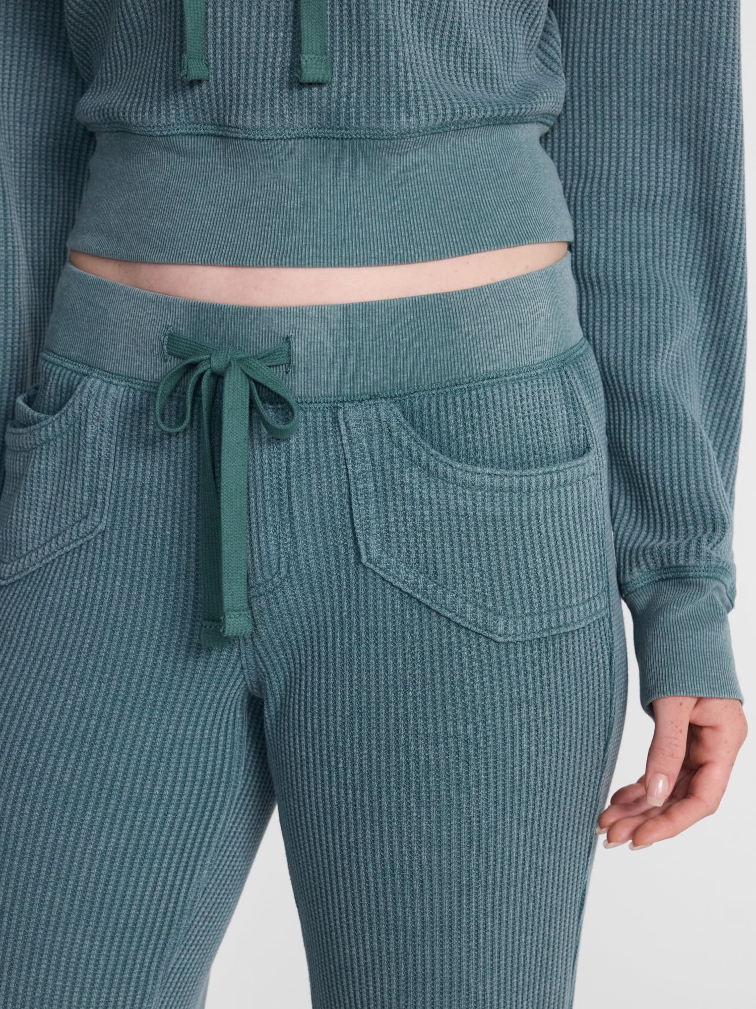 No Boundaries Waffle Knit Flare Pants, 31.5'' Inseam, Women's XXS-XXL
