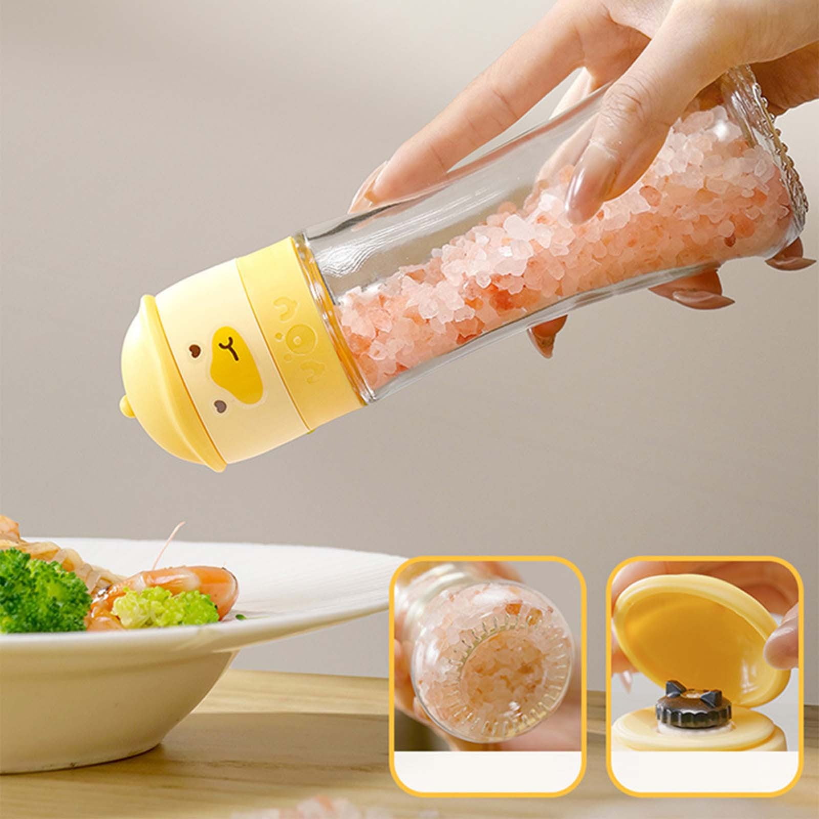 Lunxisen 1 Pcs Pepper Grinder Manual Salt and Pepper Mill Set Kitchen Seasoning Bottle Adjustable Coarseness Fresh Grinding Spice Shaker(100ml)