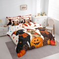 thumbnail image 2 of Homewish Vintage Halloween Dog 7-Piece Twin Bedding,Autumn Pumpkin Lantern Bedding Comforter Set,Cream,Polkadot Reversible, 2 of 8