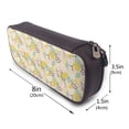 thumbnail image 3 of Picia Lemon Leaves Pattern Large Capacity PU Leather Pencil Case Organizer Pen Marker Holder Double Zipper Storage Bag Big Pencil Pouch for College Office, 3 of 6