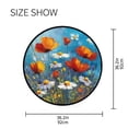 thumbnail image 5 of 36.2 Inch Round Floor Mat Abstract Floral Carpet Decor Rug for Living Room Bedroom, 5 of 6