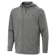 thumbnail image 2 of Men's Antigua Heather Black Los Angeles Chargers Effortless Full-Zip Hoodie Jacket, 2 of 4
