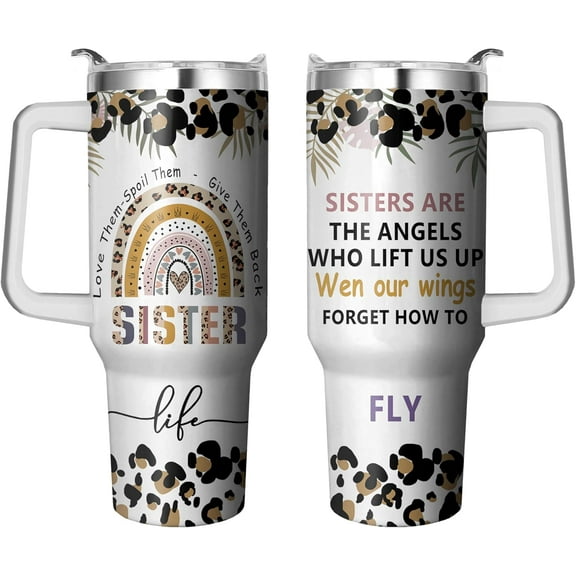 40 Oz Butterfly Tumbler with Handle and Straw, Double Wall Stainless Steel Butterfly Cup, Butterflies Coffee Mug Keeps Drinks Cold & Hot Gifts for Women Mom Friends for Birthday, Chrismas