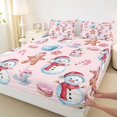 thumbnail image 3 of Manfei Cute Christmas Snowman Full Size Sheets,Cartoon Gingerbread Man Bed Sheets,Sweet Dessert Ckae Sheet Sets For Girsl Kids,Luxury Bedroom Decor,4-Piece, 3 of 7