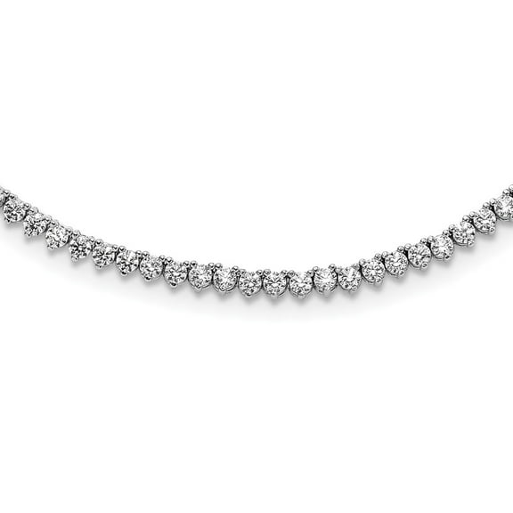 Primal Silver Sterling Silver Rhodium-plated Cubic Zirconia 24-inch Necklace