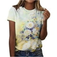 thumbnail image 2 of Nrmvnmi Womens Graphic Prints T Shirts Short Sleeve Round Neck Tops Summer Fashion Trendy Soft Casual Comfy Outfits Clothes 2024 Mothers Day Gifts, 2 of 4