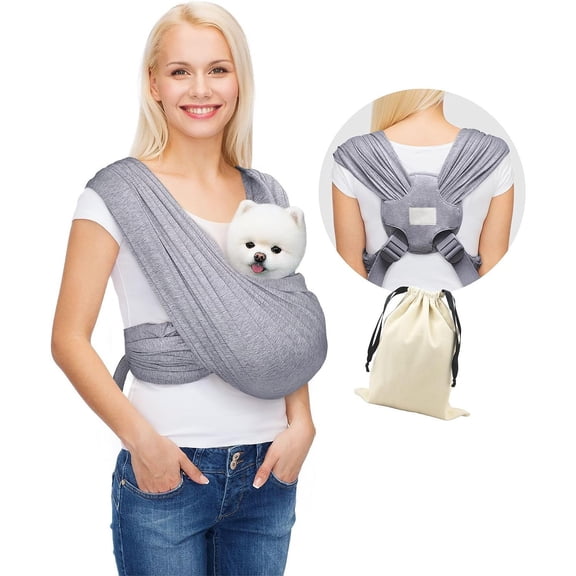 Dog Carrier for Small Dogs, Front Facing Dog Carrier Sling, Hands Free Cat Sling, Size Adjustable, Reducing Back Pain, Soft Cotton, Premium Dog Sling Carrier M