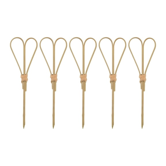 TAILTOSS 50 Pcs Cocktail Picks with Colorful Round Beads Elegant Bamboo Picks for Bar Home Party Appetizers Khaki