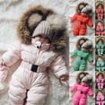 thumbnail image 3 of YUEHUA Baby Snowsuit Romper Winter Warm Down Coat Newborn Boy Girl Jacket Hooded Jumpsuit Warm Thick Coat Outfit, 18-24 Months, 3 of 7