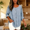 thumbnail image 2 of jobturf Button Down Shirts for Women Casual Loose Striped Long Sleeve Tops Spring Basic Tees Work Blouses Teacher Outfits S-XXXL, 2 of 8