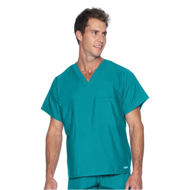 Landau Essentials Haut de Sarrau à Encolure en V : 1 Poche, Réversible, Unisexe, Coupe Classique Décontractée Sarraus Médicaux 7502