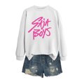 thumbnail image 1 of Moonsky Sudadera pop Demon Hun/er, sudadera Huntrix con cuello redondo, jersey de manga larga para mujer y hombre, ropa de calle, moda urbana (Blanco S), 1 of 4