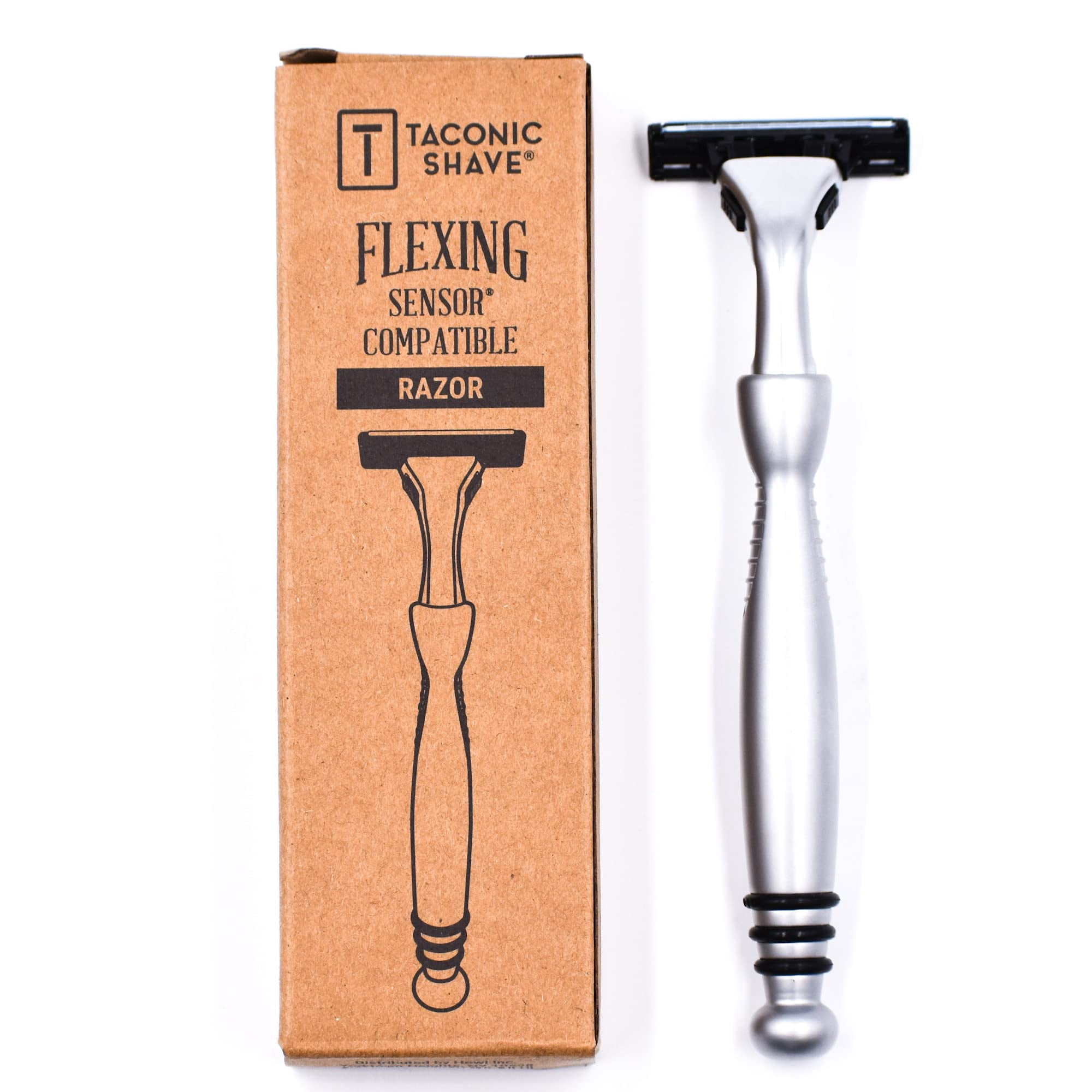 Heavyweight Chrome Razor Handle from Taconic Shave - Includes One Preloaded Razor Blade