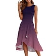 thumbnail image 2 of UoCefik Women's Cocktail Dresses 2025, Formal Wedding Guest Ruffle Prom Party Evening Dress V-Neck Vintage Dresses Purple M, 2 of 4