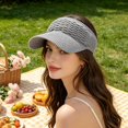 thumbnail image 5 of UV Protection Sun Visor Hat Wide Brim Knitted Running Visor for Women Ponytail Friendly Quick Drying Breathable Sports Cap for Golf Beach Tennis Summer Outdoor Elastic Lightweight, 5 of 6