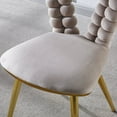 thumbnail image 4 of Sumdeal Modern Dining Chair Sets, 2/4/6-Piece Sets,Fabric Upholstered Chairs, Gold Iron Legs, Soft Seats, Ergonomic Backrest Support, Suitable for Dining Rooms, Living Rooms, Cafes, and Offices, 4 of 6