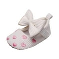 thumbnail image 3 of Aompmsdx Girls Single Shoes Heart Embroider Bowknot First Walkers Shoes Toddler Sandals Princess Shoesshoes, 3 of 5