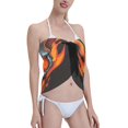 thumbnail image 3 of Zufioo Flame Metal Skull Print Women's Beach Short Wrap Skirt, Short Quick-drying Wrap Skirt, Swimsuit Cover-up Sun Protection Cape, Suitable for Beach, Pool-One Size, 3 of 7