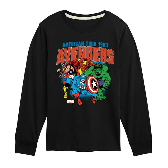 Marvel The Avengers - American Tour - Toddler And Youth Long Sleeve Graphic T-Shirt