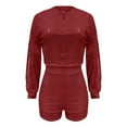 thumbnail image 3 of Jumpsuits for Women Shorts One-Piece Keyhole Neck Glitter Trendy Rompers High Waisted Wide Leg Ladies Elegant Party Shiny Jumpsuit Short, 3 of 8