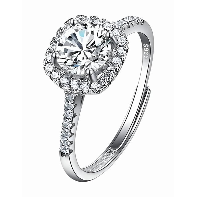 Anillos de compromiso estilo Soleste. Xtellar plateado Anillos corte cojín para novios y boda. Accesorios y joyeria para mujer resistente y de uso diario