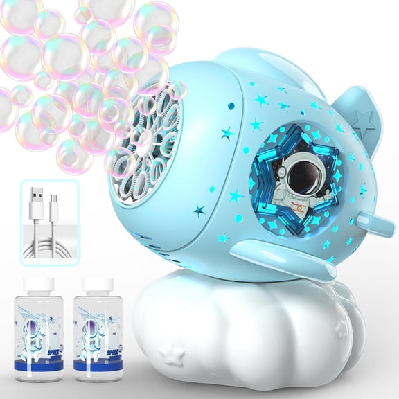 Beautysureup Bubble Machine, Rechargeable Bubble Blower for Kids with LED Light, Automatic Bubbles Maker 20000 per Minute, Outdoor Toys for Parties, Ideal Birthday Toddlers Gifts, Wedding Stage Use