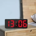 thumbnail image 4 of Reloj electrónico digital, USB, pantalla grande con función de repetición de 2 s, temperatura regulable 5 Rojo, 4 of 8