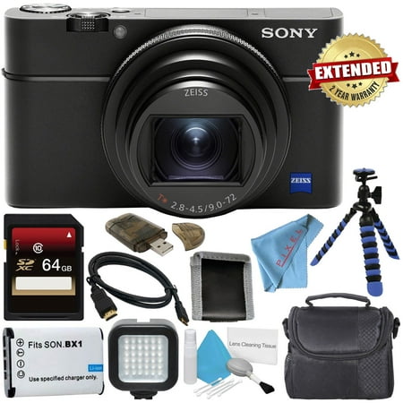 Sony Cyber-Shot Premium Compact DSC-RX100 VI + 64GB SDxC + 2 Year Extended Warranty Digital Camera