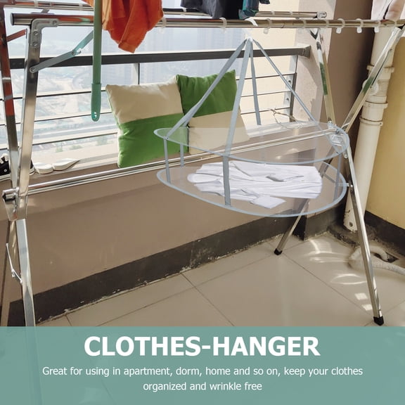 SOPOTUTU Foldable Clothes Drying Hanger, 1 Pc White Space-Saving Practical Laundry Rack for Home Use
