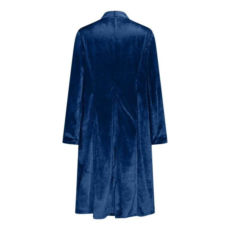 Fmbrln Womens Elegant Vintage Velvet Coat Long Sleeve Back High Slit Solid  Color Coat Casual Dressy Party Jackets with Pockets Navy M - Walmart.com