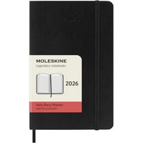Moleskine, Moleskine Pocket Black Daily Soft Cover 12 Month 2026 Planner, 3.65'' X 5.65'', 12-Month Calendar with Perfect Binding