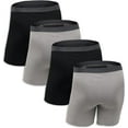 thumbnail image 2 of Fruit of the Loom Mens Premium COOLZONE Boxer Briefs, black/Gray 4 Pack, Small, 2 of 6